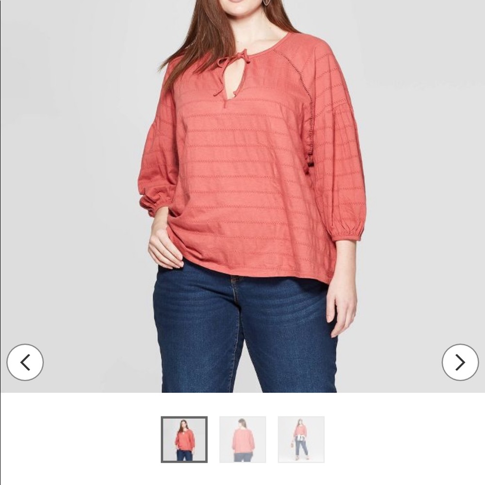 Women's Plus Size Long Sleeve V-Neck
